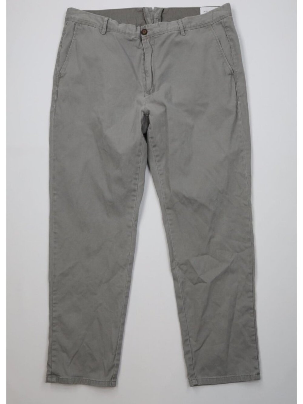 Mott & Bow Mens 38x30 Faded Stonewash Stretch Straight Leg Chino Pants Gray